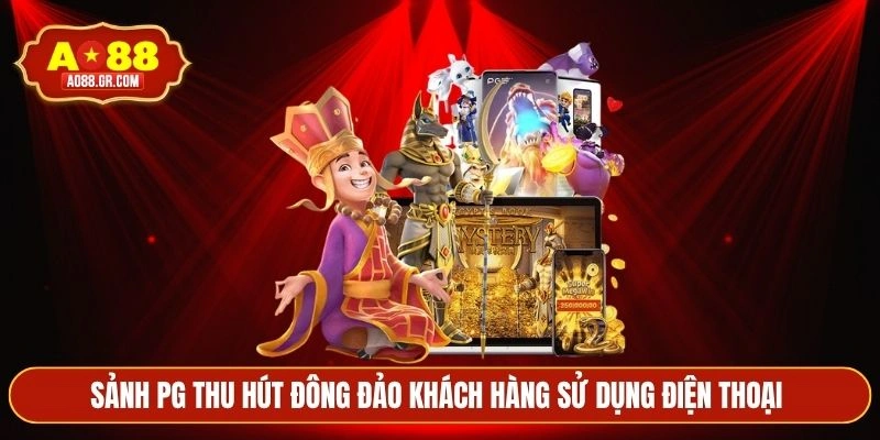 Sảnh PG thu hút đông đảo khách hàng sử dụng điện thoại 